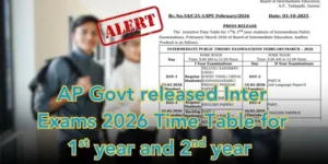 AP Inter Exams 2026 Time Table: Complete Schedule for 1st & 2nd Year Students