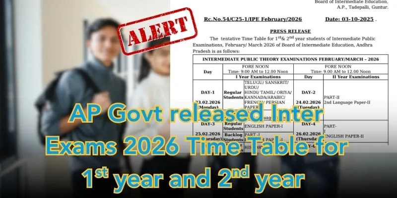 AP Inter Exams 2026 Time Table: Complete Schedule for 1st & 2nd Year Students